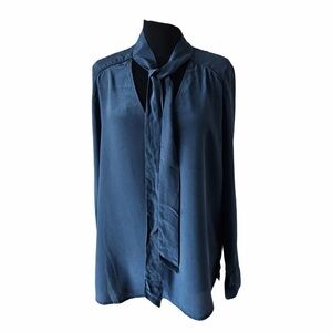 Silk Elegant Blue Women's Top Claudia Strater sz M